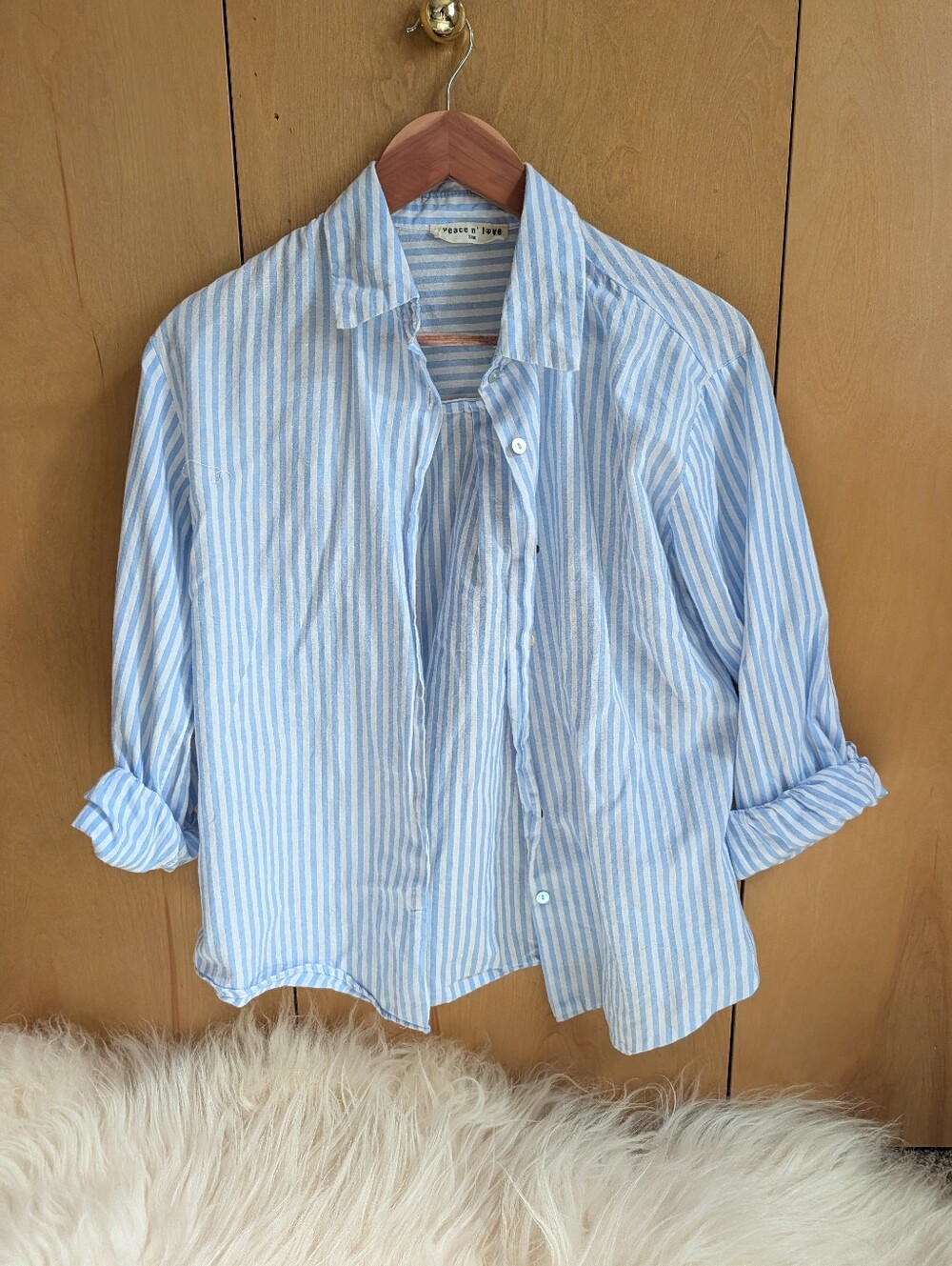 White And Blue Stripped Button Down